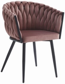 Scaun Dining Tip Fololiu Mira Catifea Roz