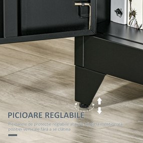 HOMCOM Dulapior Multifunctional cu 2 Usi Stil Industrial, Dulapior Metalic pentru Casa si Garaj - Gri | Aosom Romania