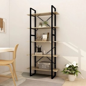 3081991 vidaXL Bibliotecă 5 rafturi stejar sonoma, 80x30x175 cm lemn prelucrat