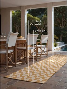 Covor tip traversă pentru interior și exterior galben ocru/crem 80x200 cm Haringey Terrick – Ted Baker