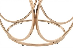 Masuta de cafea rotunda din sticla Whitney 50x50x52 gri/auriu