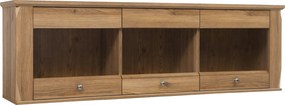 Vitrina BERGEB SFW3W, stejar, PAL/sticla securizata, 156x34x50 cm