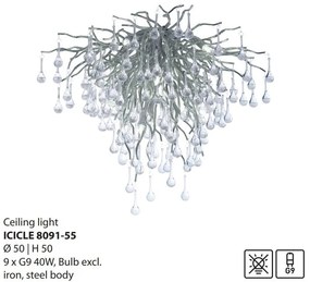 Lustra aplicata design magnific ICICLE crom, 50cm