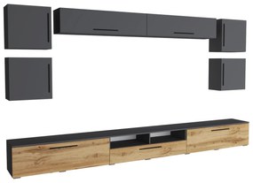 Living haaus Haga V3, Antracit/Stejar Wotan, L 360 cm