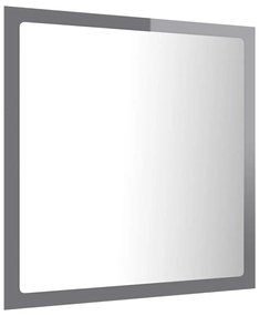 Oglinda de baie cu LED, gri extralucios, 40x8,5x37 cm gri foarte lucios