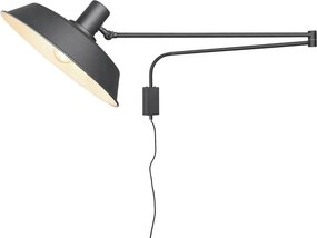 Aplică de perete negru-mat cu structură flexibilă cu alimentare la priză ø 35,5 cm Bolder – Trio