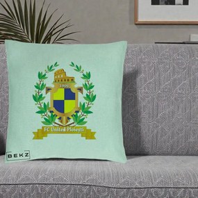 Perna Personalizata FC United Ploiesti 1906 Fotbal, 40x40 cm, Verde Menta, Husa Detasabila, Perna Inclusa, BEKZ®