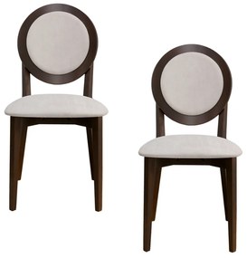 Set 2 scaune dining din lemn de fag Cosmo M, cadru nuc, textil Solo 22