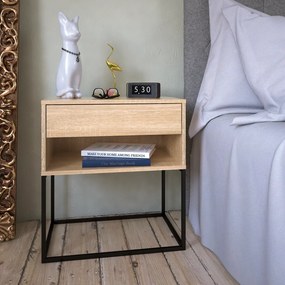 Noptiera masuta ajutatoare, stejar sonoma negru, ARTI TYP 2