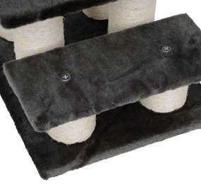 Scara pentru animale PawHut cu 3 trepte - 34 cm, rampă de acces pentru câini și pisici, suport de urcare pentru canapea, pat, gri închis | Aosom Romania
