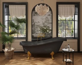 Cada acril freestanding Imperia Noir, Negru lucios, 150 cm, 5008S