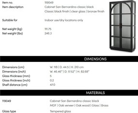 Vitrina design LUX, Furnir Stejar negru, San Bernardino