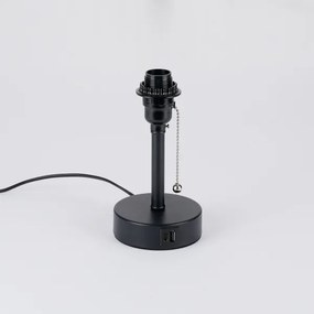 Brilagi - Lampă de masă cu port USB TABLON 1xE27/25W/230V negru/gri