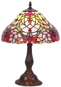 Veioza, lampa de masa, H-46,5cm, diam.30cm, sticla Tiffany, Mirella 8090RX