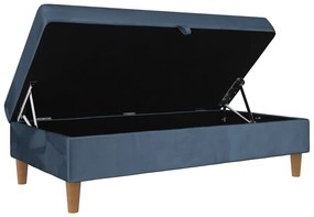 Taburet albastru cu tapițerie din catifea Lilly – Støraa