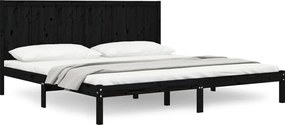 vidaXL Cadru de pat, negru, 200x200 cm, lemn masiv de pin