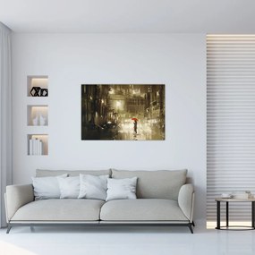 Tablou - Femeie într-o noapte ploioasă (90x60 cm)