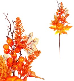 Ramură artificială de toamnă - dovleac și fructede pădure,  50 cm