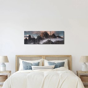 Tablou - Dolomiți Italieni ascunși în ceață (cu ceas) (90x30 cm)