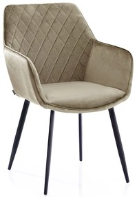 Scaun de sufragerie din catifea VIALLI cappuccino