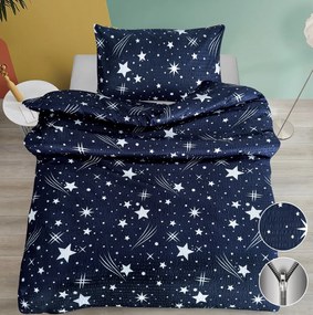 Lenjerie de pat creponata NIGHT SKY albastru inchis Dimensiune lenjerie de pat: 70 x 90 cm | 140 x 200 cm