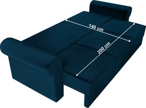 Canapea extensibilă cu spaţiu de depozitare, albastră/roz/cu model, SMOKY