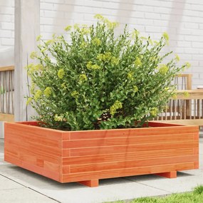 vidaXL Jardinieră grădină, maro ceruit, 80x80x26,5 cm, lemn masiv pin