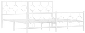 376297 vidaXL Cadru de pat metalic cu tăblie de cap/picioare, alb, 180x200 cm