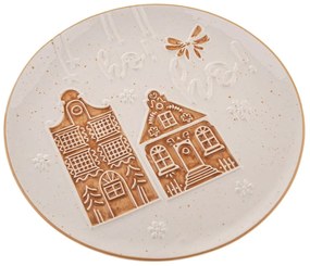 Farfurie albă pentru servire din ceramică ø 26 cm cu model de Crăciun Christmas cottage – Dakls