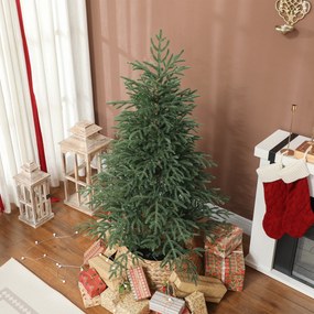 HOMCOM Brad de Crăciun Plin de 150 cm cu Vârfuri Dense și Realiste, Montaj Ușor - Verde | Aosom Romania
