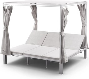 Blumfeldt Eremitage Triple – șezlong triplu, protecție solară, pentru până la 3 persoane, cadru din aluminiu, rezistent la intemperii