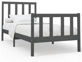 3106695 vidaXL Cadru de pat, gri, 100x200 cm, lemn masiv de pin
