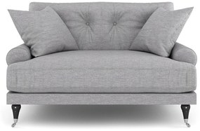 Canapea Seattle E123Numărul de locuri: 2, Gri deschis, 142x100x87cm, Tapiterie, Picioare: Metal, Lemn, Role