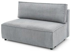 Modul pentru canapea gri deschis cu tapițerie din catifea reiată (de mijloc) Nihad modular – Bobochic Paris