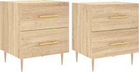 vidaXL Noptiere, 2 buc., stejar sonoma, 40x35x47,5 cm, lemn compozit