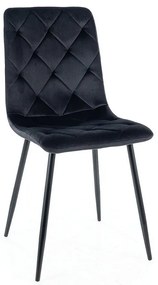 Scaun de bucaterie Jerry Velvet, negru