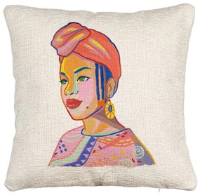 Perna Decorativa Canapea, Model African Style, 40x40 cm, Cu fermoar