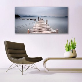 Tablou pe panza canvas Podul Sea Arhitectura Gray