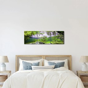 Tablou - Cascada Huay Mae Khamin, Kanchanaburi, Thailanda (cu ceas) (90x30 cm)
