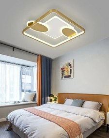 Lustra LED Cu Telecomanda, Elit's Esn R9054/Sr, Intensitate Reglabila, 110W, Auriu