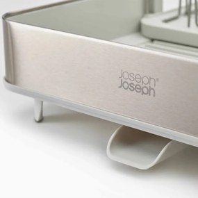 Uscător de vase Joseph Joseph Extend 851692, Extensibil, Drenaj, Spațiu pentru panou, Recipient pentru ustensile detașabil, Șampanie/alb