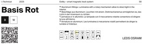 Spot LED SMART ajustabil, accesoriu pentru sina magnetica Exility, Basis Rot negru