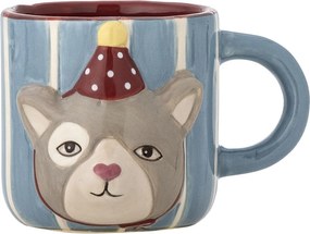 Set 3 piese din ceramică artizanală, multicolor, pictate manual cu pisică, pentru copii, „Party"