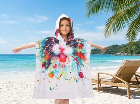 Poncho pentru copii PISICUTA colorat Dimensiune: 60 x 120 cm