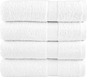vidaXL Prosoape de baie premium, SOLUND 4 buc alb 100x150cm 600gsm