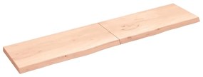 vidaXL Poliță de perete, 220x50x(2-6)cm, lemn masiv de stejar netratat