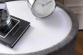 Noptiera ovala cu iluminat LED SIGNUM 55cm catifea gri