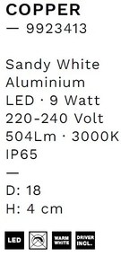 Aplica LED ambientala iluminat exterior IP65 COPPER D-18cm