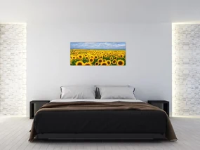 Tablou cu lan de floarea soarelui (120x50 cm)