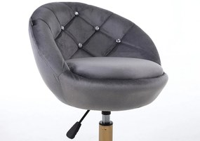 HR948CROSS Scaun Grafit din Catifea cu Bază Aurie